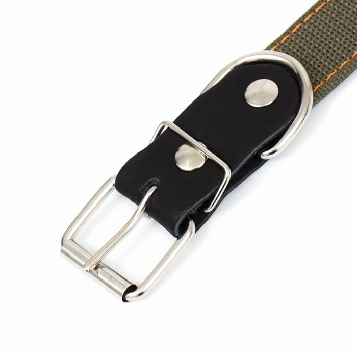 Ошейник брезентовый с подкладом, 72×3.5 см, ОШ 45-60 см, хаки