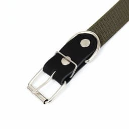 Ошейник брезентовый однослойный, безразмерный, 72×3.5 см, ОШ 45-60 см, хаки