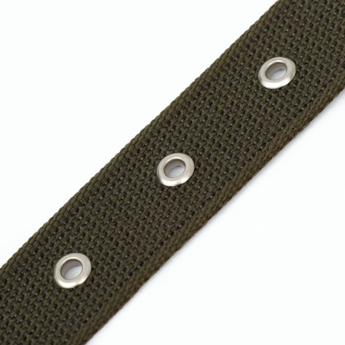 Ошейник брезентовый однослойный, безразмерный, 72×3.5 см, ОШ 45-60 см, хаки