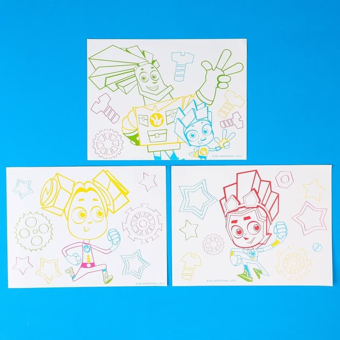 Планшет для рисования 3D «Фиксики», неоновые маркеры, световые эффекты, с карточками