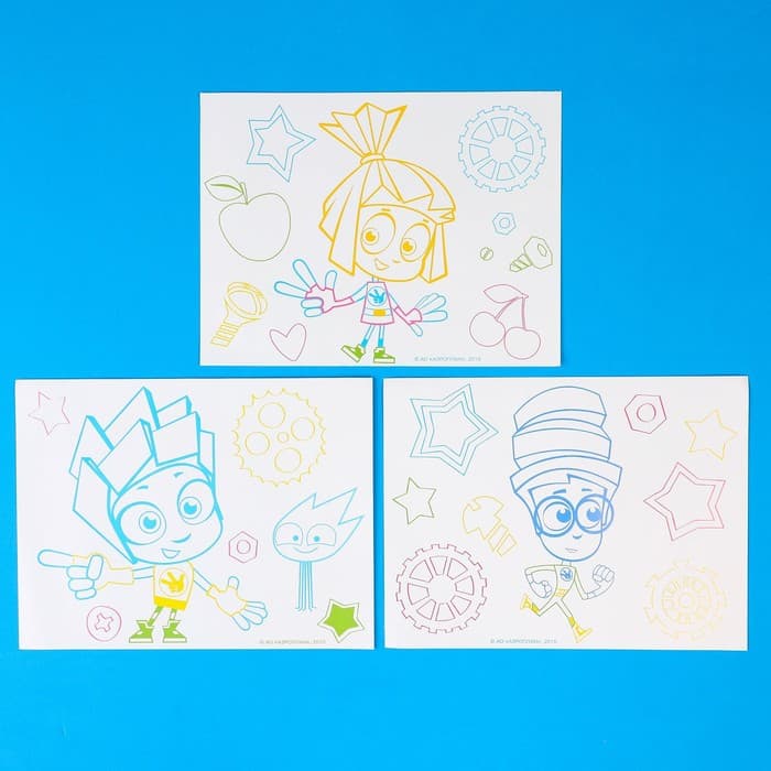 Планшет для рисования 3D «Фиксики», неоновые маркеры, световые эффекты, с карточками