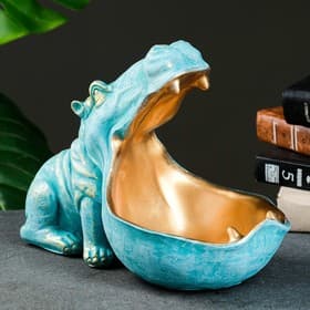 Подставка для мелочей «Бегемот» зеленый, 22×30 см