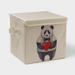 Короб стеллажный для хранения с крышкой «Влюблённая панда», 30×30×28.5 см