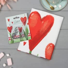 Кухонный набор «Этель» Love: полотенце, 40×73 см, саржа 190 г/м², формочки для печенья