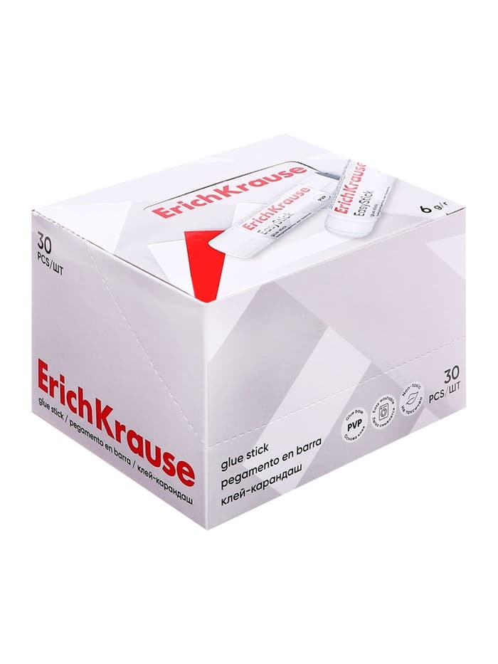 Клей-карандаш, ErichKrause EasyStick, PVP, быстрое склеивание, 6 г