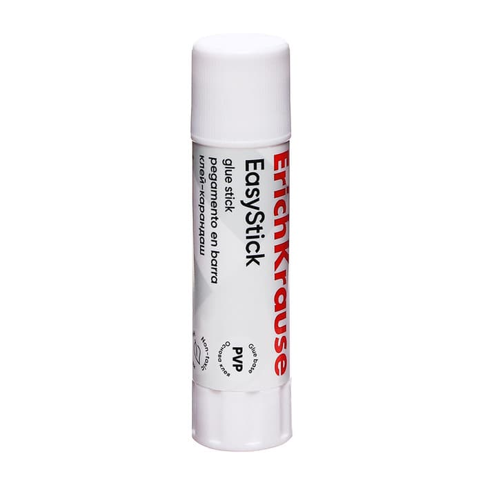 Клей-карандаш, ErichKrause EasyStick, PVP, быстрое склеивание, 6 г