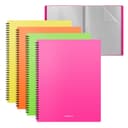 Папка с 20 вкладышами на спирали, А4, 600 мкм, ErichKrause Matt Neon, текстура «песок», МИКС