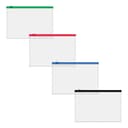 Папка-конверт на ZIP-молнии С6 ( 175×117 мм), 120 мкм, ErichKrause Fizzy Clear, c цветной молнией, тиснение, до 100 листов, микс