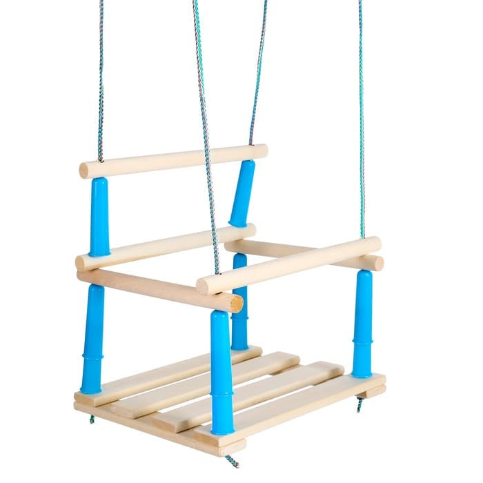 Качели подвесные, дерево, сиденье 33×22 см, цвет МИКС