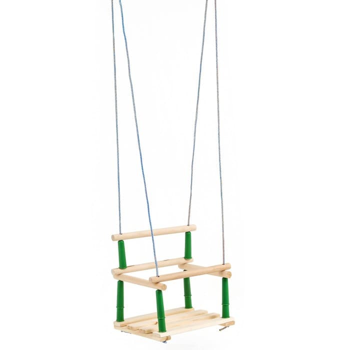 Качели подвесные, дерево, сиденье 33×22 см, цвет МИКС