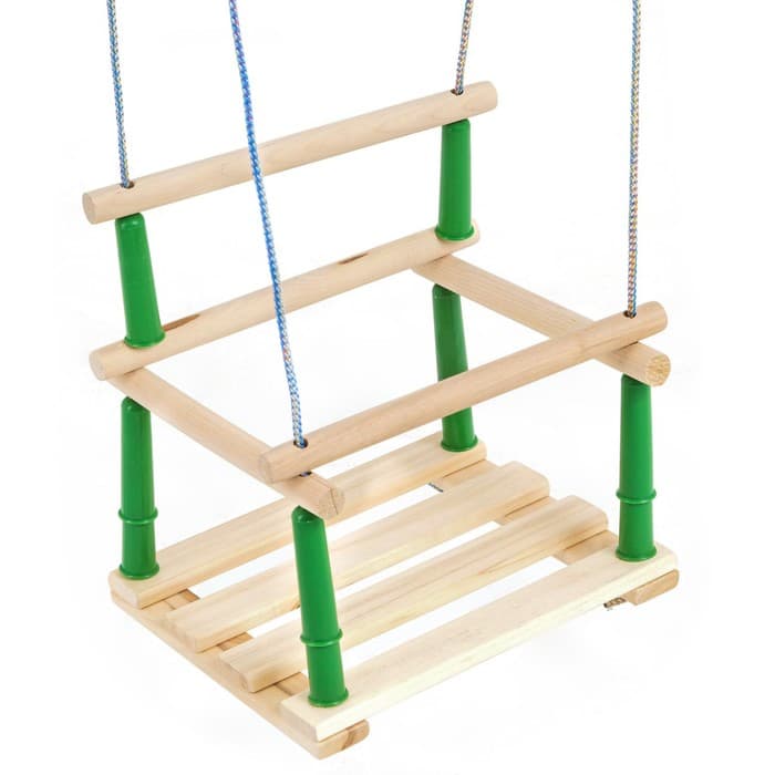 Качели подвесные, дерево, сиденье 33×22 см, цвет МИКС