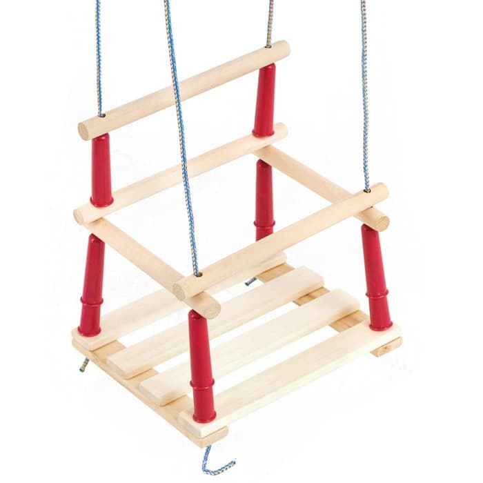 Качели подвесные, дерево, сиденье 33×22 см, цвет МИКС