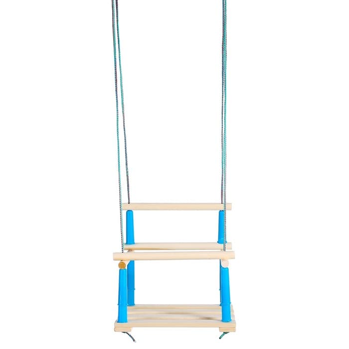 Качели подвесные, дерево, сиденье 33×22 см, цвет МИКС