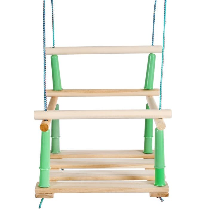 Качели подвесные, дерево, сиденье 33×22 см, цвет МИКС