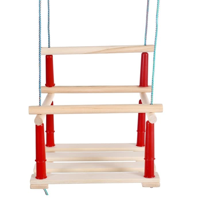 Качели подвесные, дерево, сиденье 33×22 см, цвет МИКС