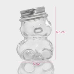 Баночка для мёда и варенья Доляна «Медвежонок», 40 мл, 5×6.5 см, стекло, прозрачная