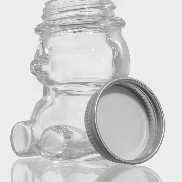 Баночка для мёда и варенья Доляна «Медвежонок», 40 мл, 5×6.5 см, стекло, прозрачная