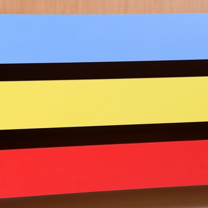 Кровать детская трёхъярусная выкатная, 1480×652×720 мм, бук цветная