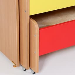 Кровать детская трёхъярусная выкатная, 1480×652×720 мм, бук цветная