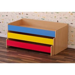 Кровать детская трёхъярусная выкатная, 1480×652×720 мм, бук цветная