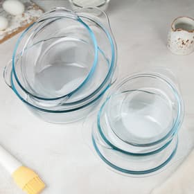 Набор кастрюль для запекания Borcam, 3 предмета: 1 л, 1.5 л 2 л, с крышкой, стекло, прозрачный