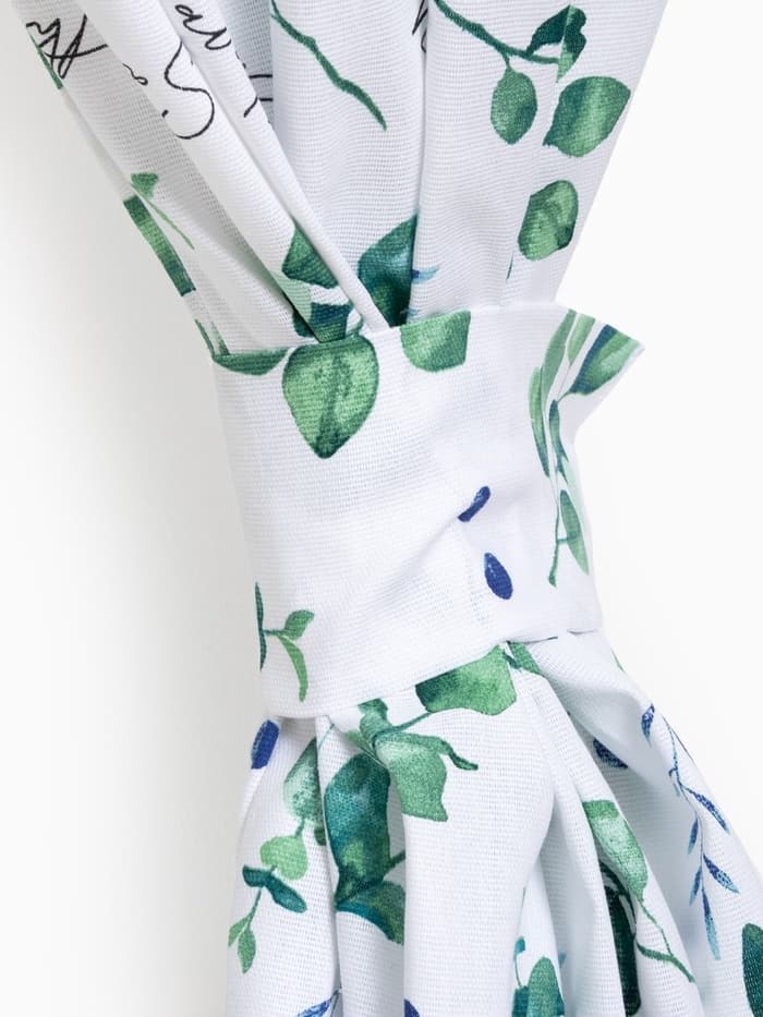 Шторы для кухни «Доляна. Эвкалипт», 150×180 см - 2 шт., подхваты - 2 шт., 164 г/м², 100% хлопок