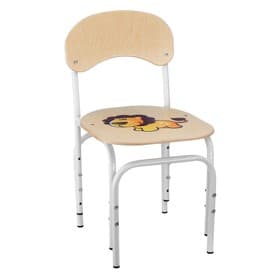 Стул детский регулируемый «Яшка», с рисунком льва, группа роста 1 – 3, цвет кремовый белый