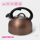 Чайник Доляна Snow, 3 л, со свистком, индукция, нержавеющая сталь, коричневый