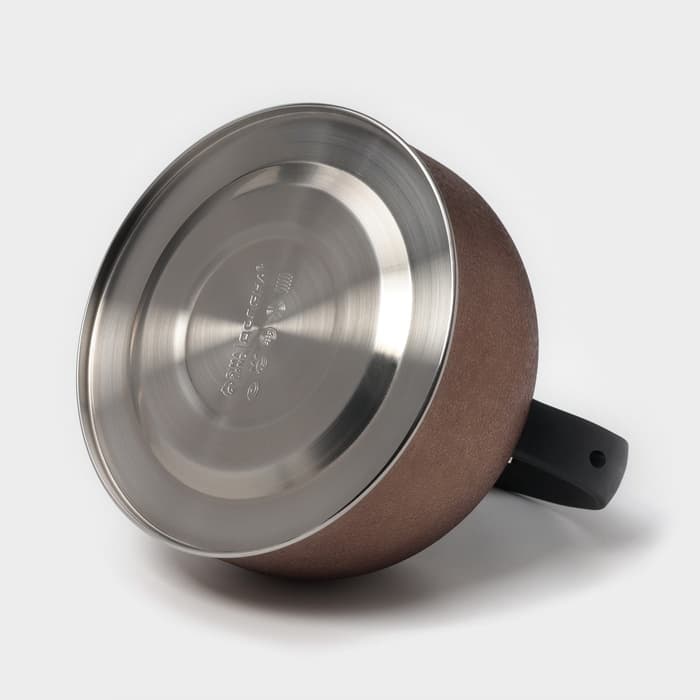 Чайник Доляна Snow, 3 л, со свистком, индукция, нержавеющая сталь, коричневый