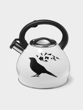 Чайник Доляна Magic birds, 3 л, со свистком, с индикатором нагрева, индукция, нержавеющая сталь, белый