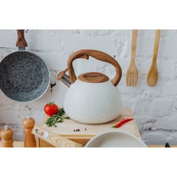 Чайник Magistro Stone, 2.7 л, со свистком, ручка софт тач, индукция, нержавеющая сталь, бежевый