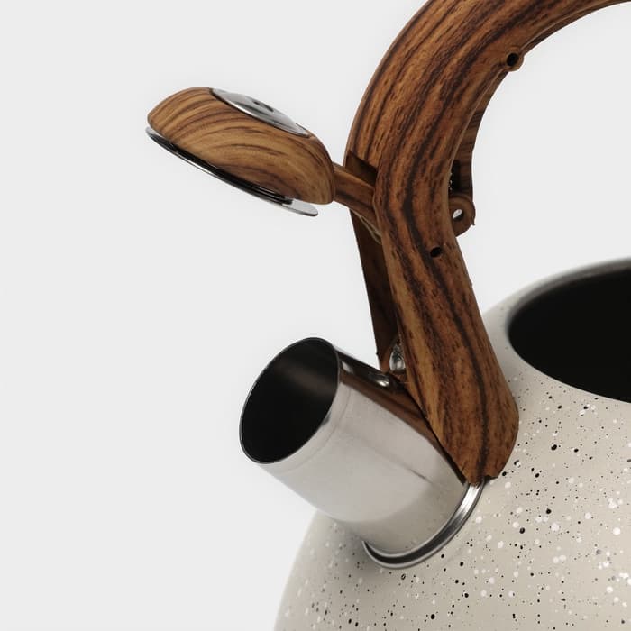 Чайник Magistro Stone, 2.7 л, со свистком, ручка софт тач, индукция, нержавеющая сталь, бежевый