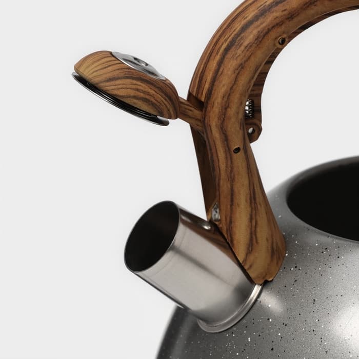 Чайник Magistro Stone, 2.7 л, со свистком, ручка софт тач, индукция, нержавеющая сталь, серый