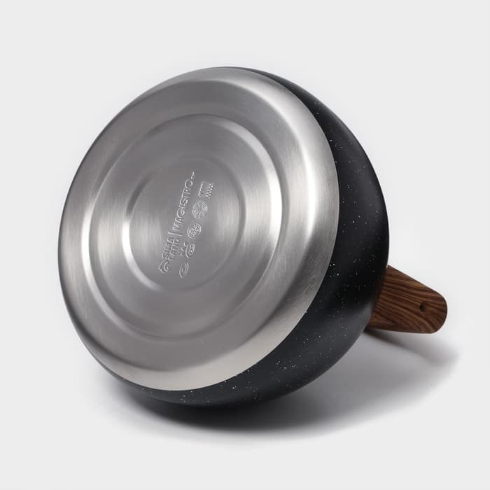 Чайник Magistro Stone, 2.7 л, со свистком, ручка софт тач, индукция, нержавеющая сталь, чёрный