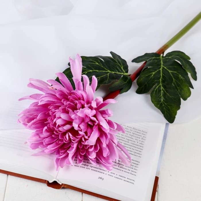 Цветы искусственные «Астра пионовидная», 17×63 см, сиреневые