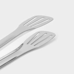 Щипцы кухонные Доляна «Лопатка», 201 сталь, 24 см, серебристые