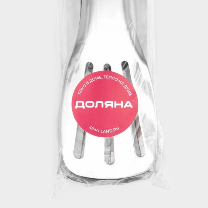 Щипцы кухонные Доляна «Лопатка», h=33.5 см, нержавеющая сталь, 304 марка стали, серебристые