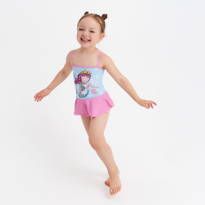 Купальник для девочки слитный KAFTAN «Русалочка», голубой, размер 30 (98-104 см)