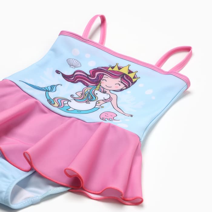 Купальник для девочки слитный KAFTAN «Русалочка», голубой, размер 30 (98-104 см)