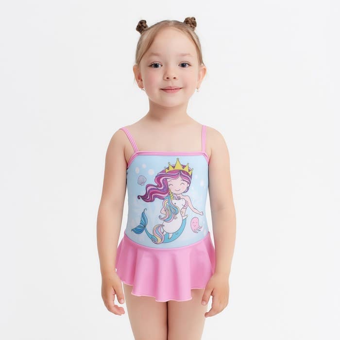 Купальник для девочки слитный KAFTAN «Русалочка», голубой, размер 34 (122-128 см)