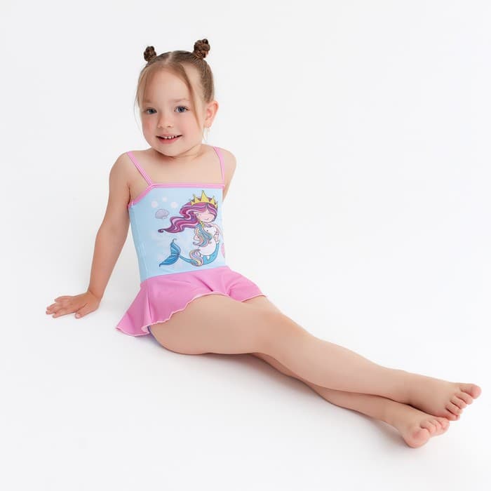 Купальник для девочки слитный KAFTAN «Русалочка», голубой, размер 34 (122-128 см)