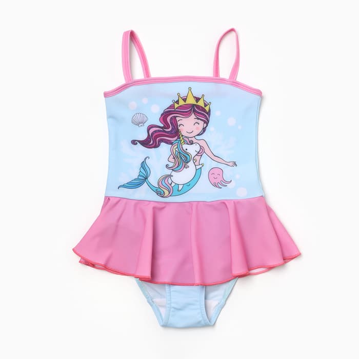 Купальник для девочки слитный KAFTAN «Русалочка», голубой, размер 34 (122-128 см)