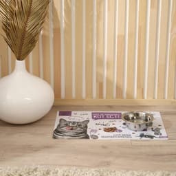 Коврик под миску «Кот не работает, кот ест!» 43×28 см