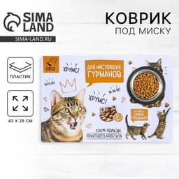 Коврик под миску «Для настоящих гурманов» 43×28 см