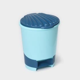 Ведро для мусора, 10 л, с педалью, голубое