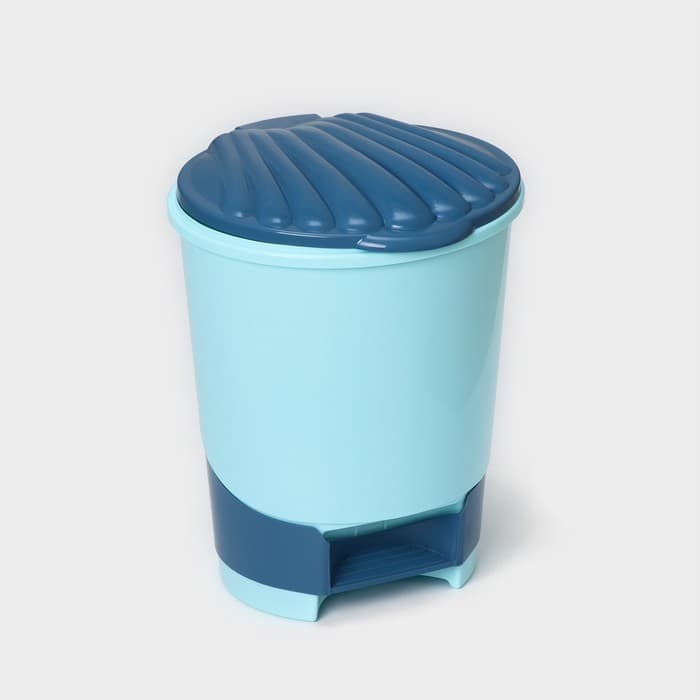 Ведро для мусора, 10 л, с педалью, голубое