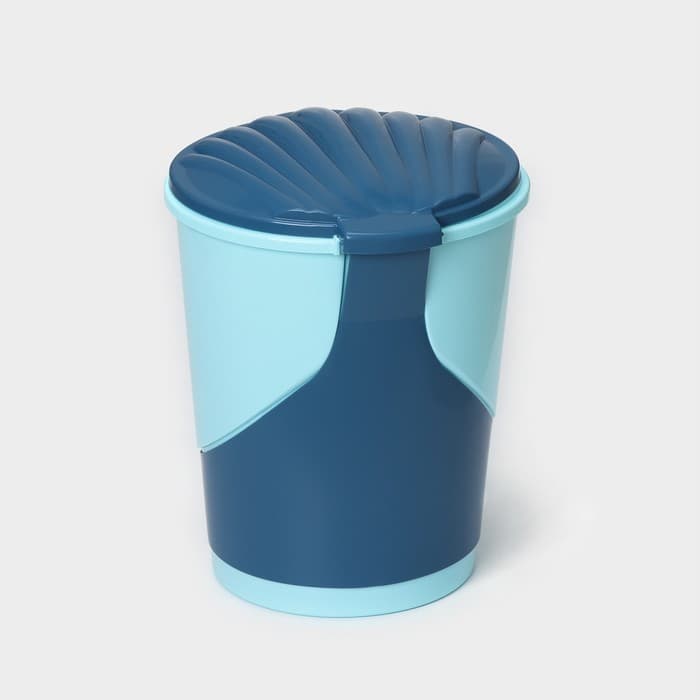 Ведро для мусора, 10 л, с педалью, голубое