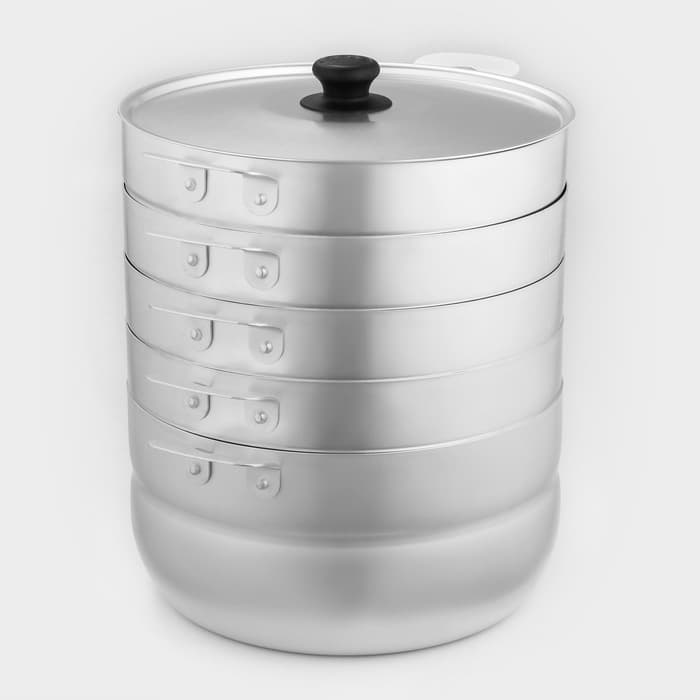 Манты-казан, 6 л, d=26 см, с 4 сетками, высота секции 5 см, с крышкой, штампованный алюминий