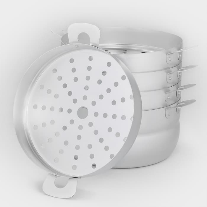 Манты-казан, 6 л, d=26 см, с 4 сетками, высота секции 5 см, с крышкой, штампованный алюминий