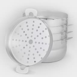 Манты-казан, 6 л, d=26 см, с 4 сетками, высота секции 5 см, с крышкой, штампованный алюминий